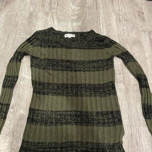 Green and black stripped sweater